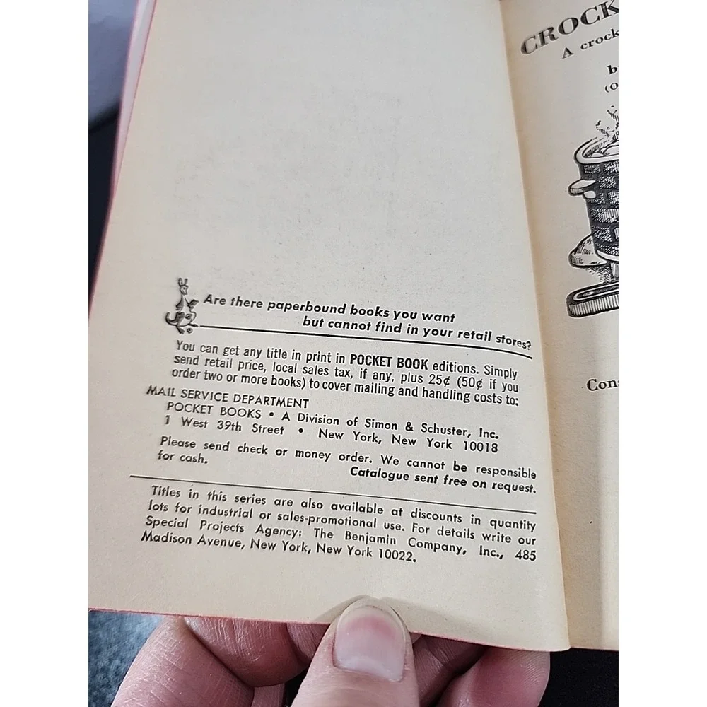 1976 Pocket Books Crockery Cooking Paula Franklin‎ Paperback